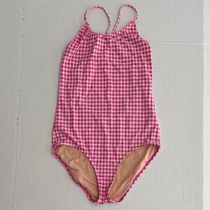 Crewcuts Pink Gingham Kids Swim One Piece